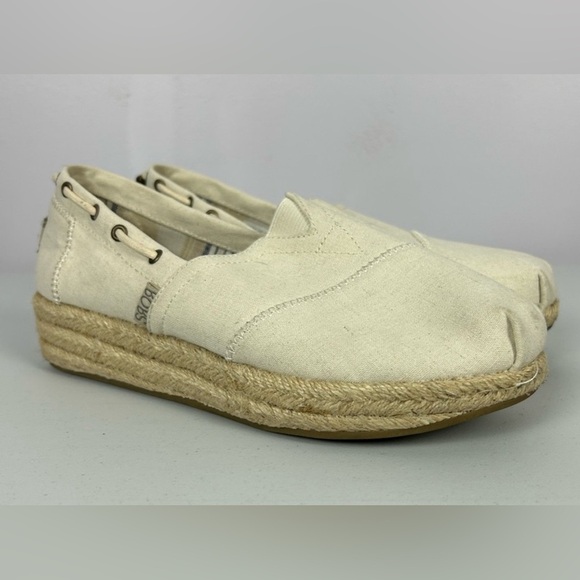 Bobs from Skechers Women’s Natural Canvas Espadrille Size 8 - Picture 2 of 9